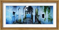 Painted wall of medina, Chefchaouen, Morocco Fine Art Print
