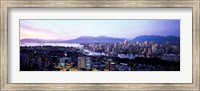 Aerial view of cityscape at sunset, Vancouver, British Columbia, Canada 2011 Fine Art Print