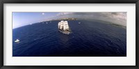 Bird's Eye View of Tall ship in the sea, Puerto Rico Fine Art Print