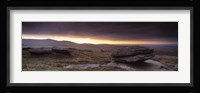 Bright horizon with dark clouds from Higher Tor, Dartmoor, Devon, England Fine Art Print