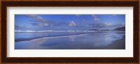 Beach at sunrise, Gwithian Beach, Godrevy Lighthouse, Cornwall, England Fine Art Print