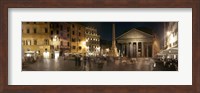 Town square with buildings lit up at night, Pantheon Rome, Piazza Della Rotonda, Rome, Lazio, Italy Fine Art Print