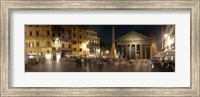 Town square with buildings lit up at night, Pantheon Rome, Piazza Della Rotonda, Rome, Lazio, Italy Fine Art Print