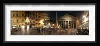 Town square with buildings lit up at night, Pantheon Rome, Piazza Della Rotonda, Rome, Lazio, Italy Fine Art Print