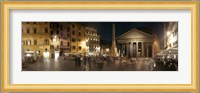 Town square with buildings lit up at night, Pantheon Rome, Piazza Della Rotonda, Rome, Lazio, Italy Fine Art Print