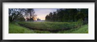 Green field with university building in the background, King's College, Cambridge, Cambridgeshire, England Fine Art Print