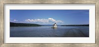 Lighthouse at a river, Esopus Meadows Lighthouse, Hudson River, New York State, USA Fine Art Print