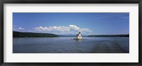 Lighthouse at a river, Esopus Meadows Lighthouse, Hudson River, New York State, USA Fine Art Print