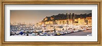 Port of Nice lined by old houses and filled with new yachts, Nice, Alpes-Maritimes, Provence-Alpes-Cote d'Azur, France Fine Art Print