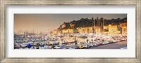 Port of Nice lined by old houses and filled with new yachts, Nice, Alpes-Maritimes, Provence-Alpes-Cote d'Azur, France Fine Art Print