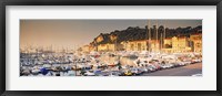 Port of Nice lined by old houses and filled with new yachts, Nice, Alpes-Maritimes, Provence-Alpes-Cote d'Azur, France Fine Art Print