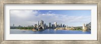 Sydney Opera House with city skyline in the background, Sydney Harbor, Sydney, New South Wales, Australia Fine Art Print