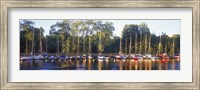Sailboats moored at a dock, Langholmens Canal, Stockholm, Sweden Fine Art Print