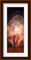 Fireworks display against night sky Fine Art Print
