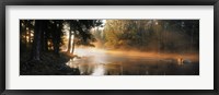 Fog over a river, Dal River, Sweden Fine Art Print