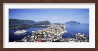 Aerial view of a town on an island, Norwegian Coast, Lesund, Norway Fine Art Print