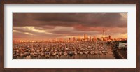 Yachts at Waitemata Harbor on a cloudy day, Sky Tower, Auckland, North Island, New Zealand Fine Art Print