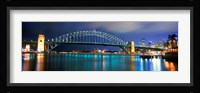 Sydney Harbour Bridge with the Sydney Opera House in the background, Sydney Harbor, Sydney, New South Wales, Australia Fine Art Print