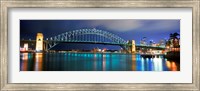 Sydney Harbour Bridge with the Sydney Opera House in the background, Sydney Harbor, Sydney, New South Wales, Australia Fine Art Print