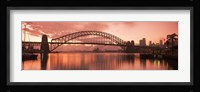 Sydney Harbour Bridge under Pink Sky, Sydney Harbor, Sydney, New South Wales, Australia Fine Art Print