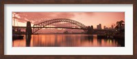 Sydney Harbour Bridge under Pink Sky, Sydney Harbor, Sydney, New South Wales, Australia Fine Art Print