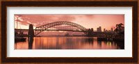 Sydney Harbour Bridge under Pink Sky, Sydney Harbor, Sydney, New South Wales, Australia Fine Art Print