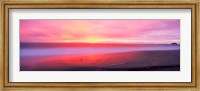 Sunset light painting waves across sandy shore on beach, Laguna Beach, California, USA Fine Art Print