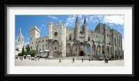 People in front of a palace, Palais des Papes, Avignon, Vaucluse, Provence-Alpes-Cote d'Azur, France Fine Art Print