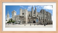 People in front of a palace, Palais des Papes, Avignon, Vaucluse, Provence-Alpes-Cote d'Azur, France Fine Art Print