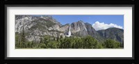 Panoramic view of Yosemite Falls and the Yosemite meadow in late spring, Yosemite National Park, California, USA Fine Art Print