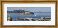 Prison on an island, Alcatraz Island, Aquatic Park Historic District, Fisherman's Wharf, San Francisco, California, USA Fine Art Print