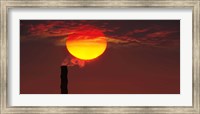 Smoke stack in sunset Fine Art Print