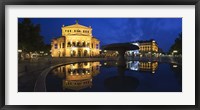 Alte Oper reflecting in Lucae Fountain, Frankfurt, Hesse, Germany Fine Art Print