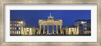 City gate lit up at night, Brandenburg Gate, Pariser Platz, Berlin, Germany Fine Art Print