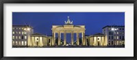City gate lit up at night, Brandenburg Gate, Pariser Platz, Berlin, Germany Fine Art Print