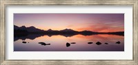 Lake Hopfensee at sunset, Ostallgau, Bavaria, Germany Fine Art Print