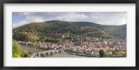 Aerial view of a bridge across a river, Heidelberg, Baden-Wurttemberg, Germany Fine Art Print