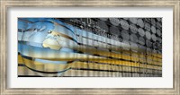 Digital representation of the Earth with grid lines and binary digits Fine Art Print