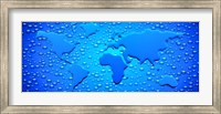 Water drops forming continents Fine Art Print
