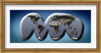 Map of World from Goode's Homolosine Projection Fine Art Print