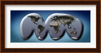 Map of World from Goode's Homolosine Projection Fine Art Print