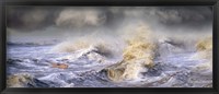 Small boat in storm Fine Art Print