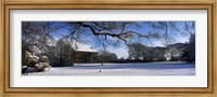 Snow covered village, Crakehall, North Yorkshire, England Fine Art Print