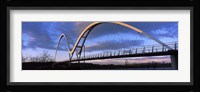Modern bridge over a river, Infinity Bridge, River Tees, Stockton-On-Tees, Cleveland, England Fine Art Print