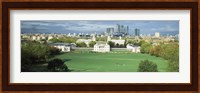 Aerial view of a city, Canary Wharf, Greenwich Park, Greenwich, London, England 2011 Fine Art Print