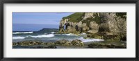 Rock formations on the beach, Whiterocks Beach, Portrush, County Antrim, Northern Ireland Fine Art Print
