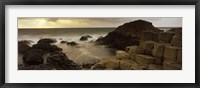 Rock formations in the sea, Giant's Causeway, County Antrim, Northern Ireland Fine Art Print