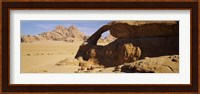 Camels at the eye of the eagle arch, Wadi Rum, Jordan Fine Art Print