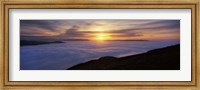 Sunset over a lake, Loch Lomond, Argyll And Bute, Scotland Fine Art Print