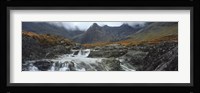 Water falling from rocks, Sgurr a' Mhaim, Glen Brittle, Isle of Skye, Scotland Fine Art Print